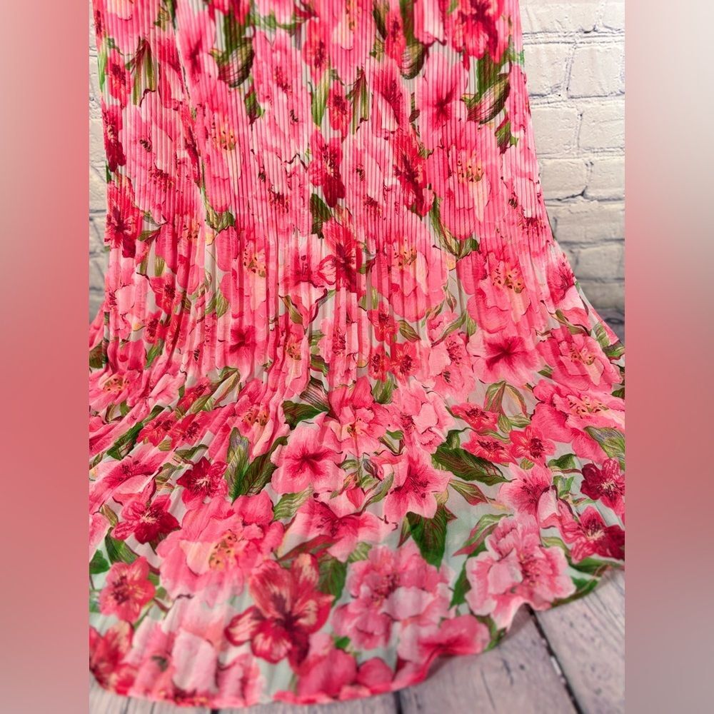 NWT Zara Pink Floral Print Cottagecore Boho Wedding Party Midi Halter Dress XS - Picture 6 of 15